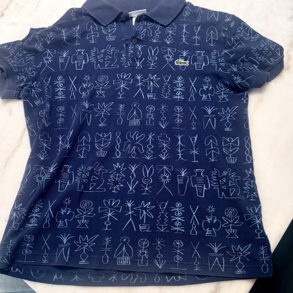 Lacoste Pique Slim Fit Polo - Egyptian Print - Men’s Small - Excellent Condition - Picture 1 of 4